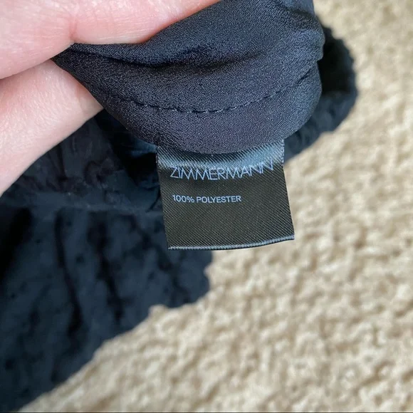 ZIMMERMANN BLACK LINED EYELET WIDE LEG PANT SIZE 1 (US SIZE 6) - Picture 6 of 9